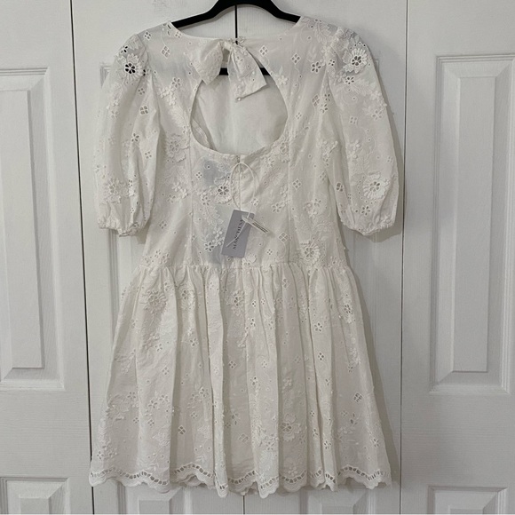 NWT MARCHESA NOTTE Ivory Eyelet Dress 2 - Picture 4 of 16
